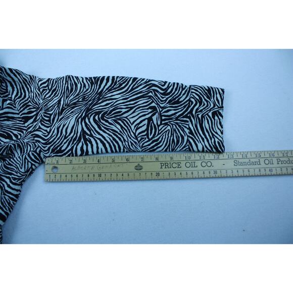 VTG Y2K Zebra Print Blouse M | Animal Print | Grunge Coquette Fairycore - Picture 12 of 13